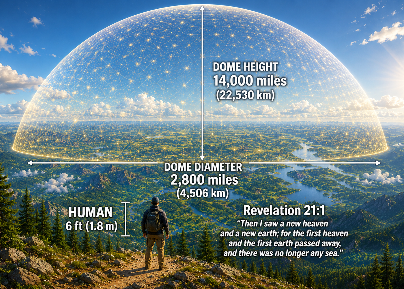Project Arc New Jerusalem dome diagram with measurements