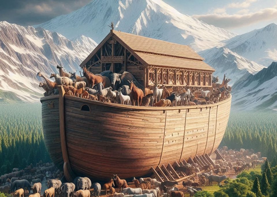 Traditional rectangular Noah's Ark depiction