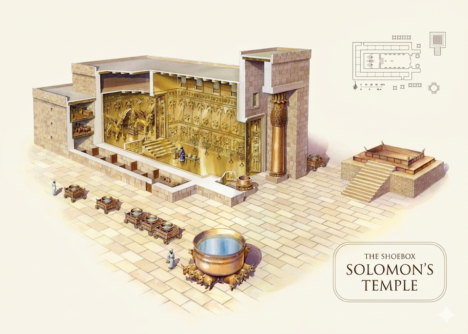 Traditional shoebox Solomon's Temple diagram